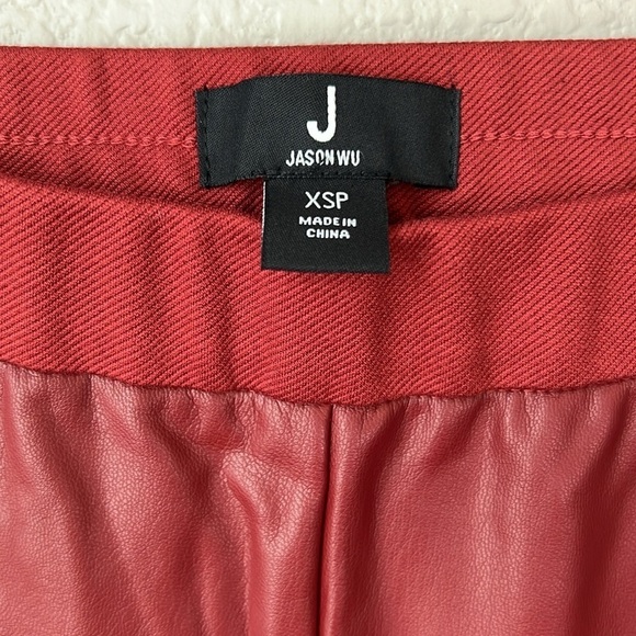 J Jason Wu Petite Stretch Faux Leather Pull On Pant With Side Zippers Size XSP - Picture 6 of 11